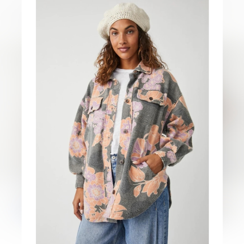 Free People Ruby Jacket Women's, Color Charcoal Combo, Size Small.